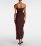 SIR High-rise jersey midi skirt