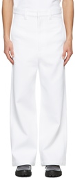 AMI Paris White Wide Fit Trousers