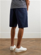 Giorgio Armani - Straight-Leg Pleated Stretch-Cotton Twill Shorts - Blue