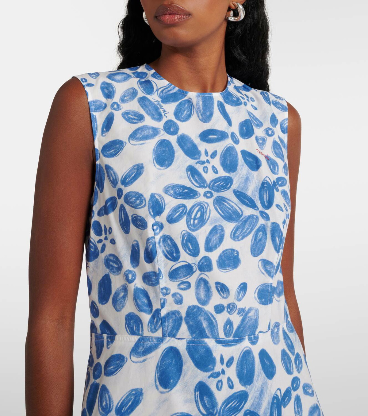 Marni Printed cotton midi dress