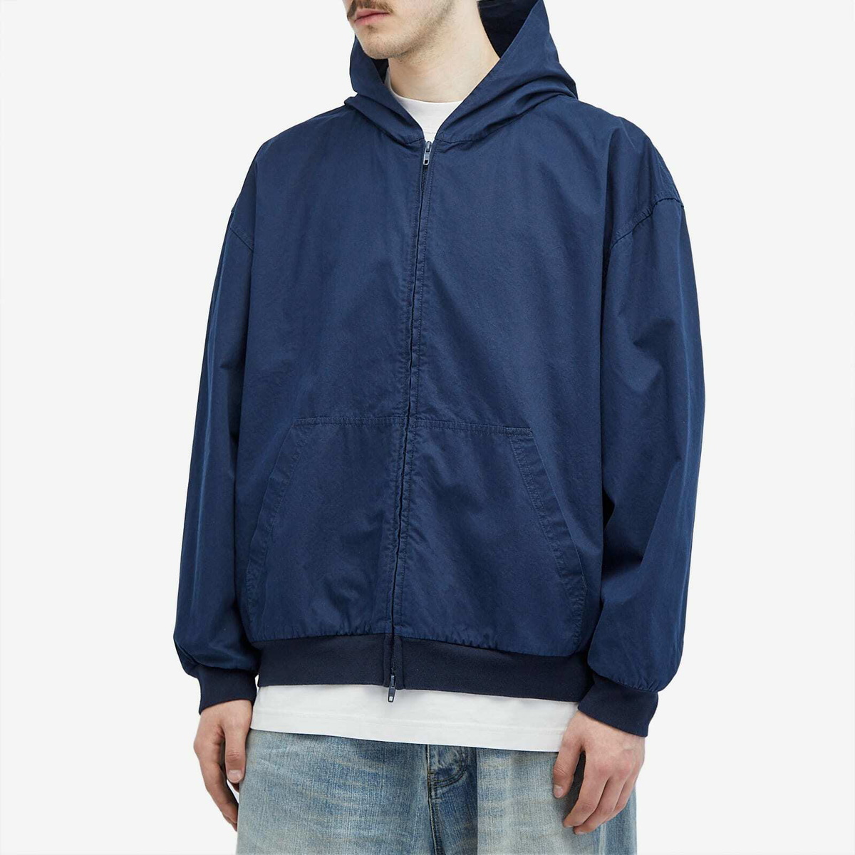 Balenciaga Men's Zip-Up Hoodie in Navy Balenciaga