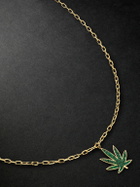 Sydney Evan - Large Pot Leaf Gold Diamond Necklace