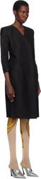 Pushbutton Black Hourglass Midi Dress