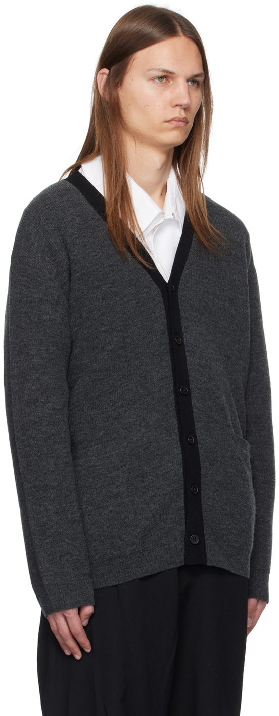 Y's For Men Gray Color Blocking Cardigan