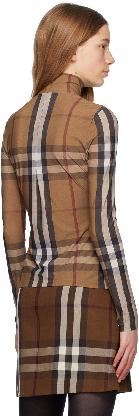 Burberry Brown Vintage Check Turtleneck