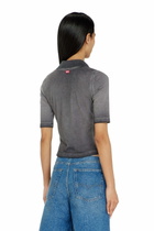 Diesel Slim polo with dévoré print - Polos Womens in Grey