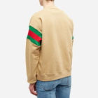 Gucci Men's GRG Sleeve Crew Neck Sweat in Camel