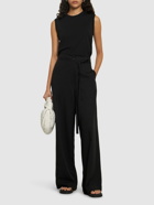 TOTEME Fluid Viscose & Linen Wide Pants