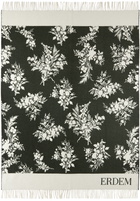 Erdem Green & Off-White Ottoline Floral Fringed Throw