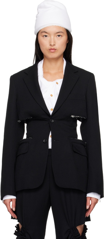 Photo: Comme des Garçons Homme Plus Black Gabardine Blazer