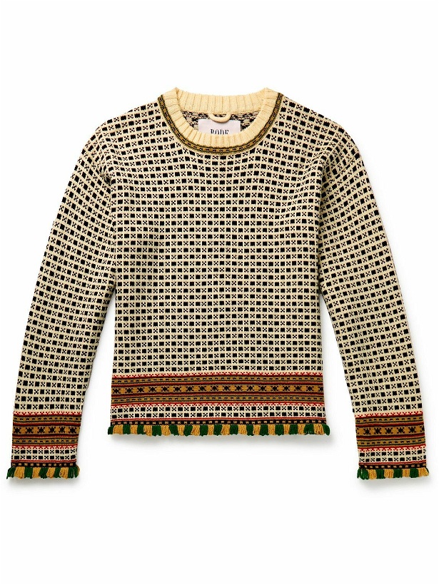 Photo: BODE - Talsi Jacquard-Knit Merino Wool Sweater - Neutrals