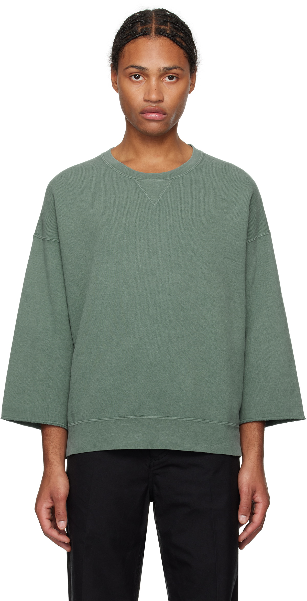 visvim Green Jumbo Sweat 3/4 Sweatshirt Visvim