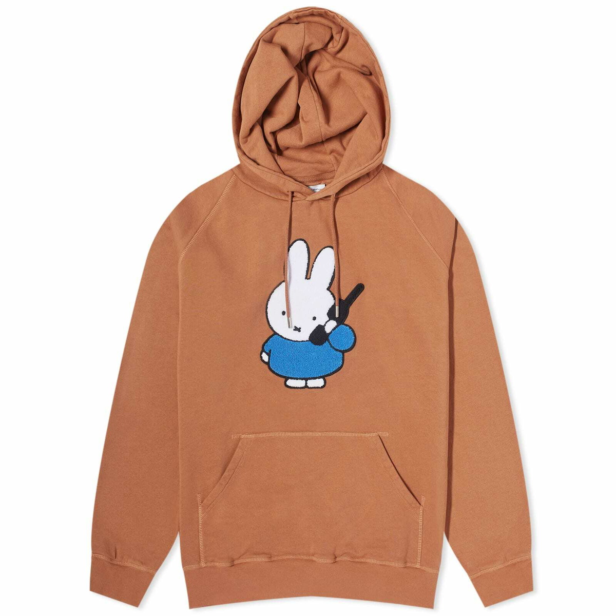 Pop Trading Company Men's x Miffy Applique Popover Hoodie in Brown