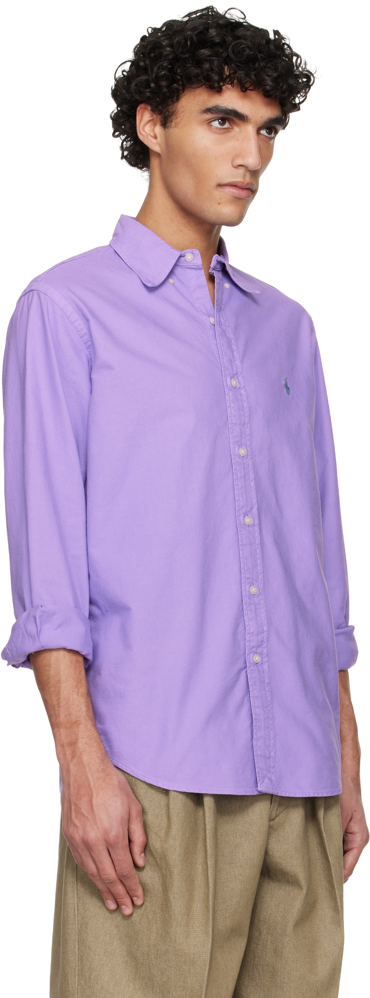 Polo Ralph Lauren Purple Garment-Dyed Oxford Shirt Polo Ralph Lauren
