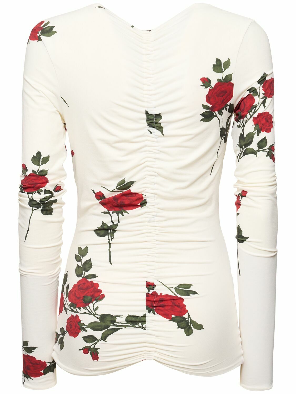 MAGDA BUTRYM Rose Printed Jersey Long Sleeve Top Magda Butrym
