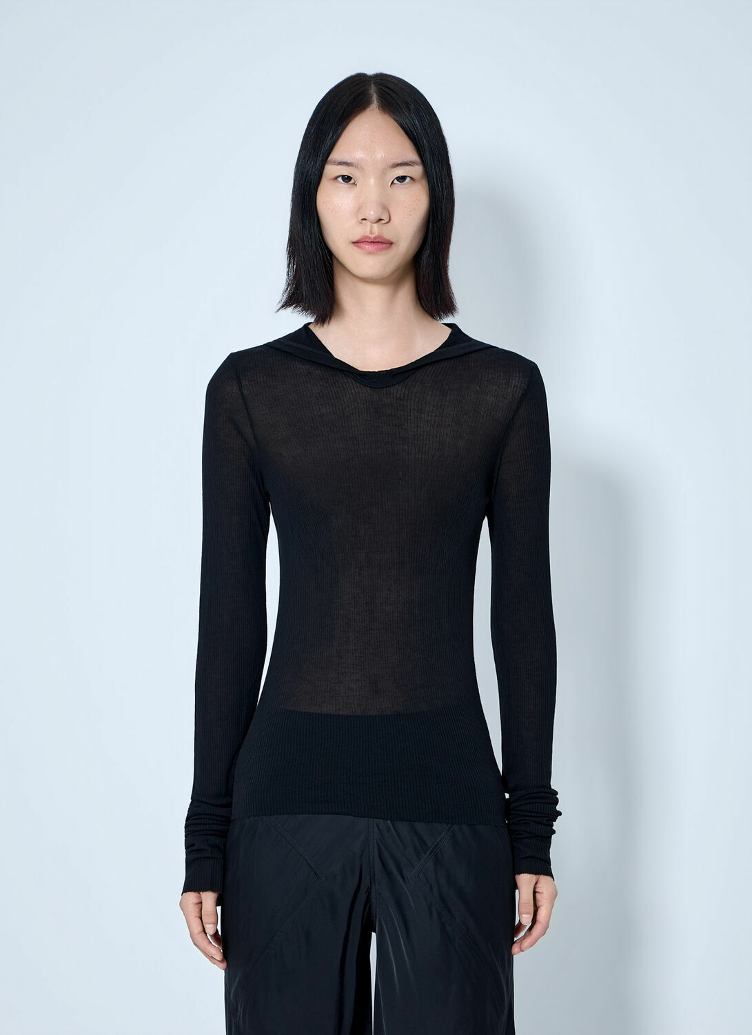 Rick Owens Long Sleeve Hooded Top