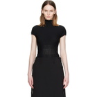 BALMAIN Black High Collar Knit Bodysuit