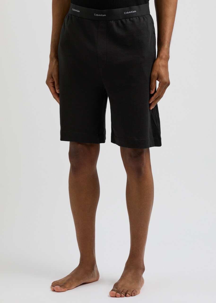 Calvin Klein Logo Stretch-cotton Pyjama Shorts Black
