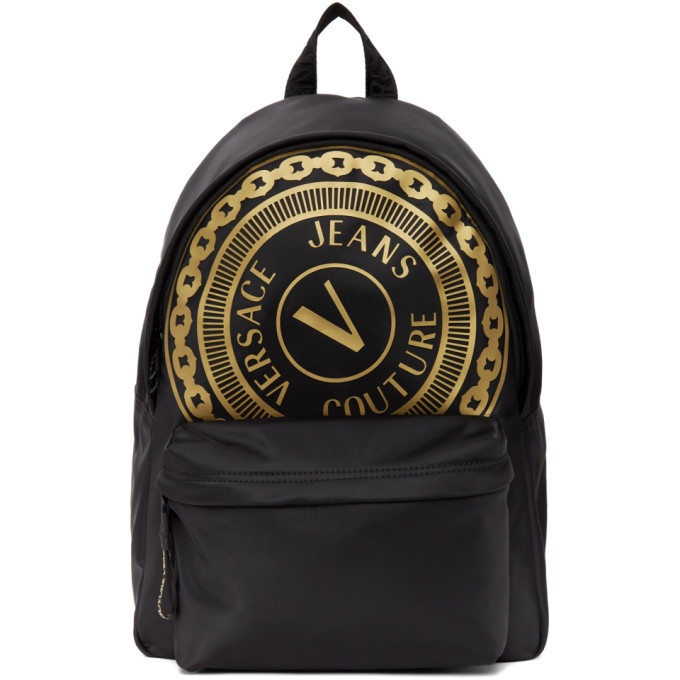 Photo: Versace Jeans Couture Black Barocco Big Logo Backpack