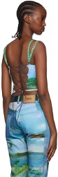 Serapis SSENSE Exclusive Blue & Green Let The Sea Resound And All That Is In It: Part 2 (Hippocampus) Tank T