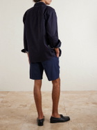 Boglioli - Straight-Leg Cotton-Blend Shorts - Blue