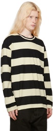 Junya Watanabe Black & Off-White Striped Long Sleeve T-Shirt