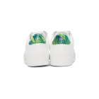 Versace White and Green Jungle Ilus Sneakers