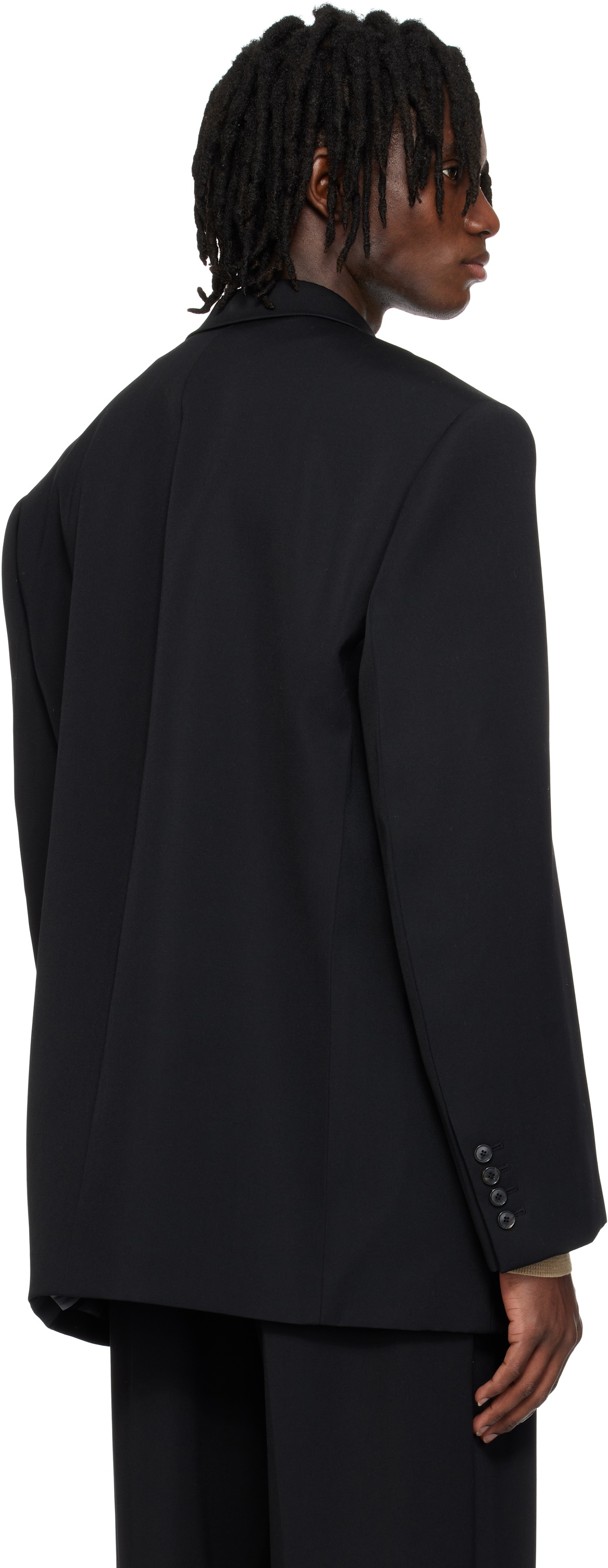 RECTO Black Oversize Single Breasted Blazer