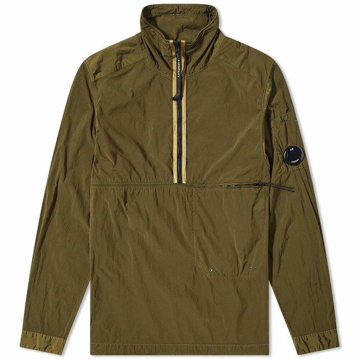 Photo: C.P. Company Men's Half-Zip Overshirt in Green Moss