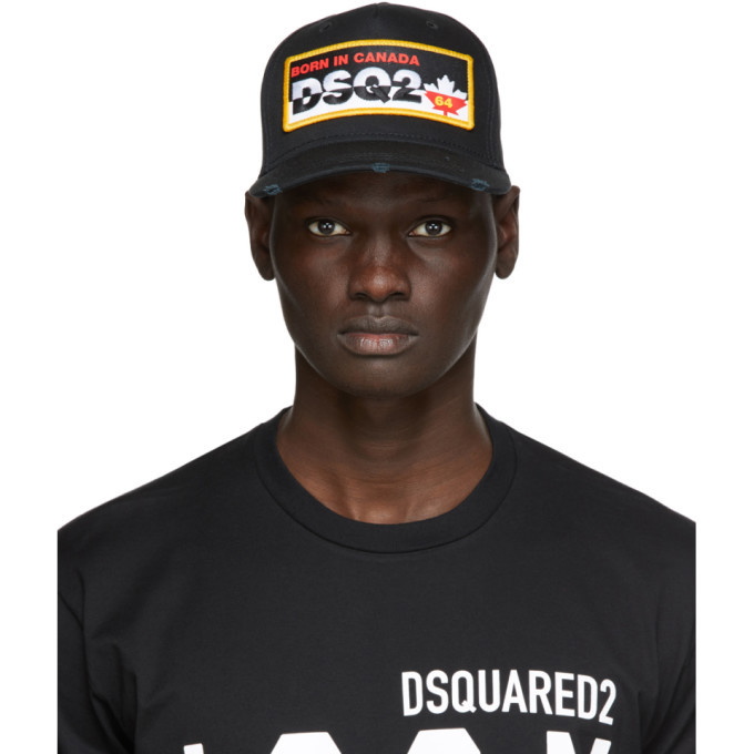 Photo: Dsquared2 Black Logo Patch Baseball Cap