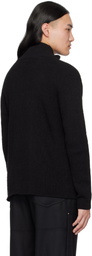 DEVOA Black High Neck Knit Cardigan
