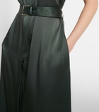 Tom Ford Belted satin crêpe halterneck gown