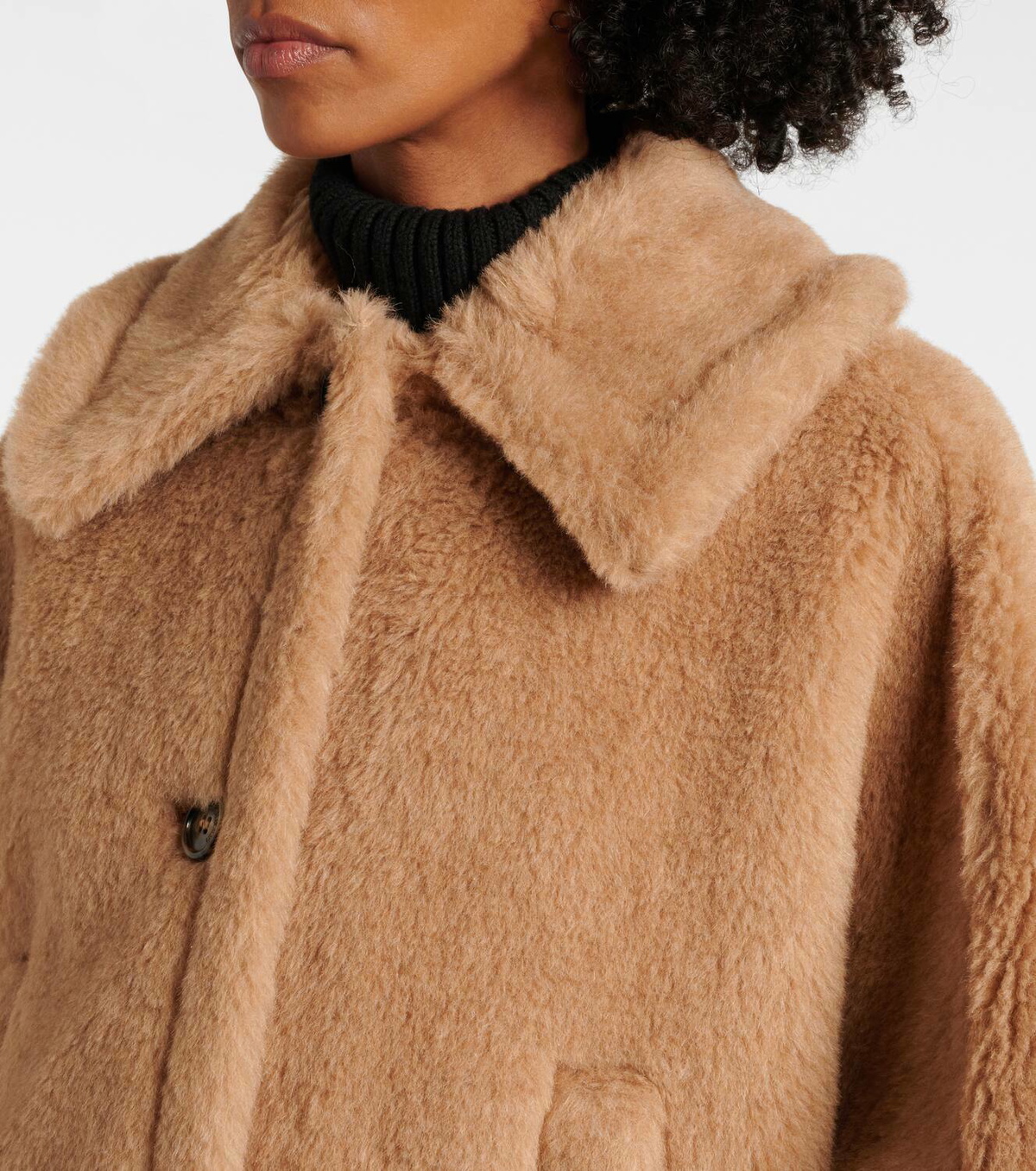 Max Mara Tenebre alpaca, cashmere and silk teddy cape Max Mara