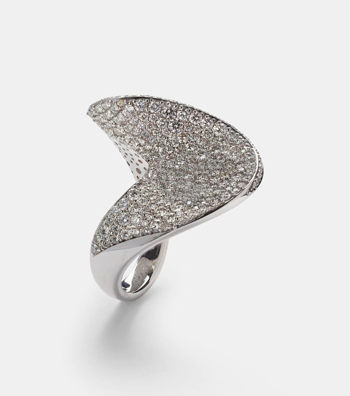 Kamyen 18kt white gold ring with diamonds