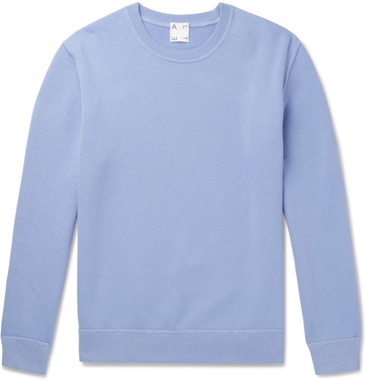 Photo: Altea - Loopback Cotton-Jersey Sweatshirt - Blue