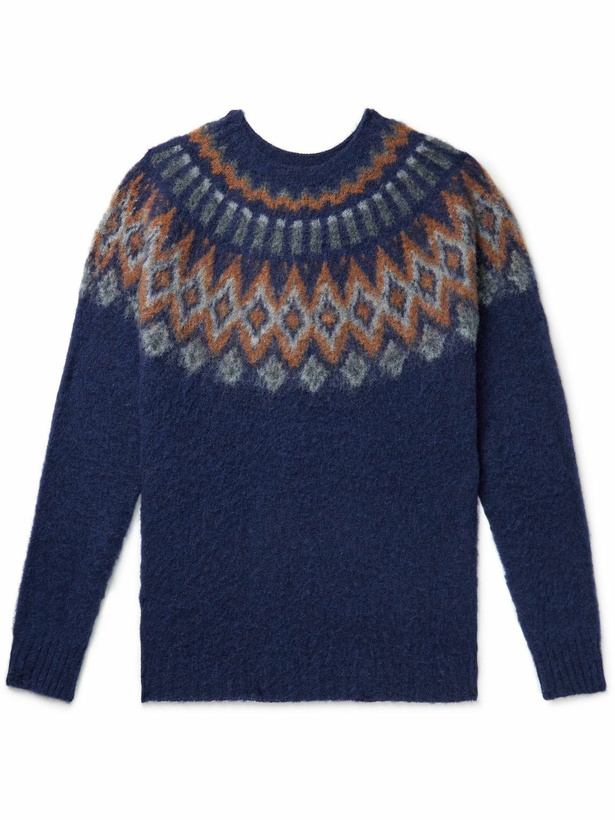 Photo: Howlin' - Future Fantasy Fair Isle Brushed-Wool Sweater - Blue