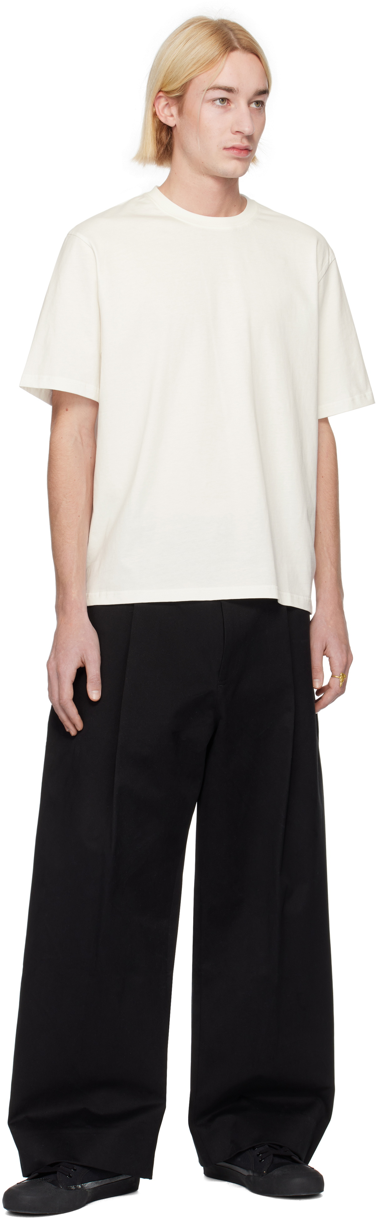 STUDIO NICHOLSON｜ (BRIC SHORT SLEEVE T-SHRIT OFF WHITE( Studio Nicholson Off-White Bric T-shirt Studio Nicholson