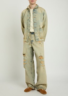 Kenzo Distressed Wide-leg Jeans Denim
