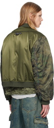 Andersson Bell Khaki Mesh Sleeve Bomber Jacket