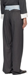 MM6 Maison Margiela Gray Tailored Denim Waistband Trousers
