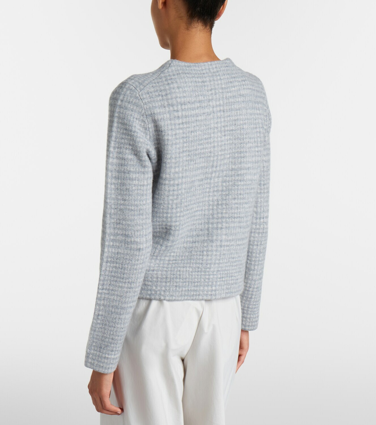 Vince Checked wool and cashmere cardigan