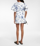 Oscar de la Renta Floral cotton poplin shorts
