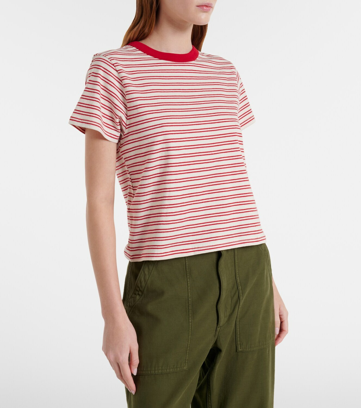 Velvet Foster striped cotton jersey T-shirt