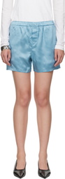 Meta Campania Collective Blue Henry Fluid Silk Shorts