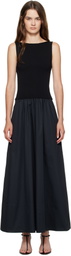 St. Agni Black Bateau Cutout Dress