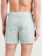 TOM FORD - Straight-Leg Short-Length Striped Swim Shorts - Green