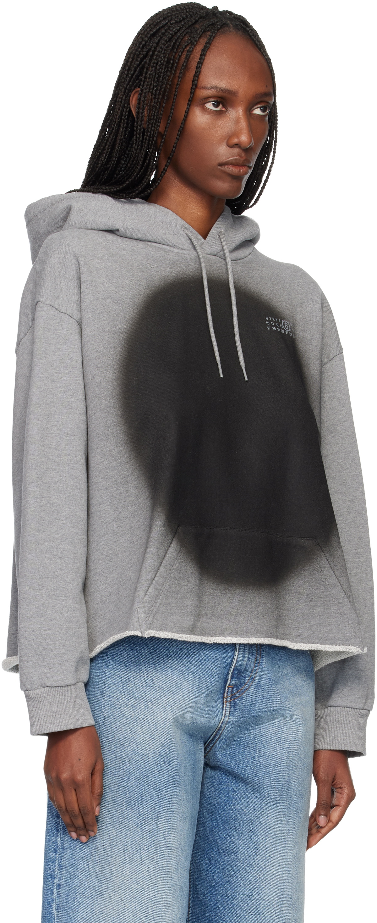 MM6 Maison Margiela Gray Unbrushed Cotton Hoodie