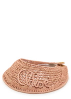 Chloe Chloé Logo-embroidered Raffia Visor Beige