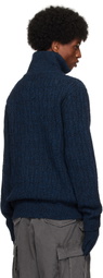 HYEIN SEO Navy Troyer Knit Sweater & Gloves Set