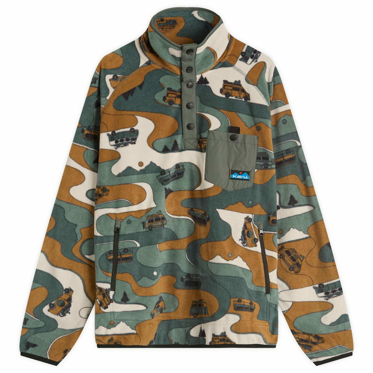 KAVU Men's Teannaway Fleece Top in Dream Van Glen